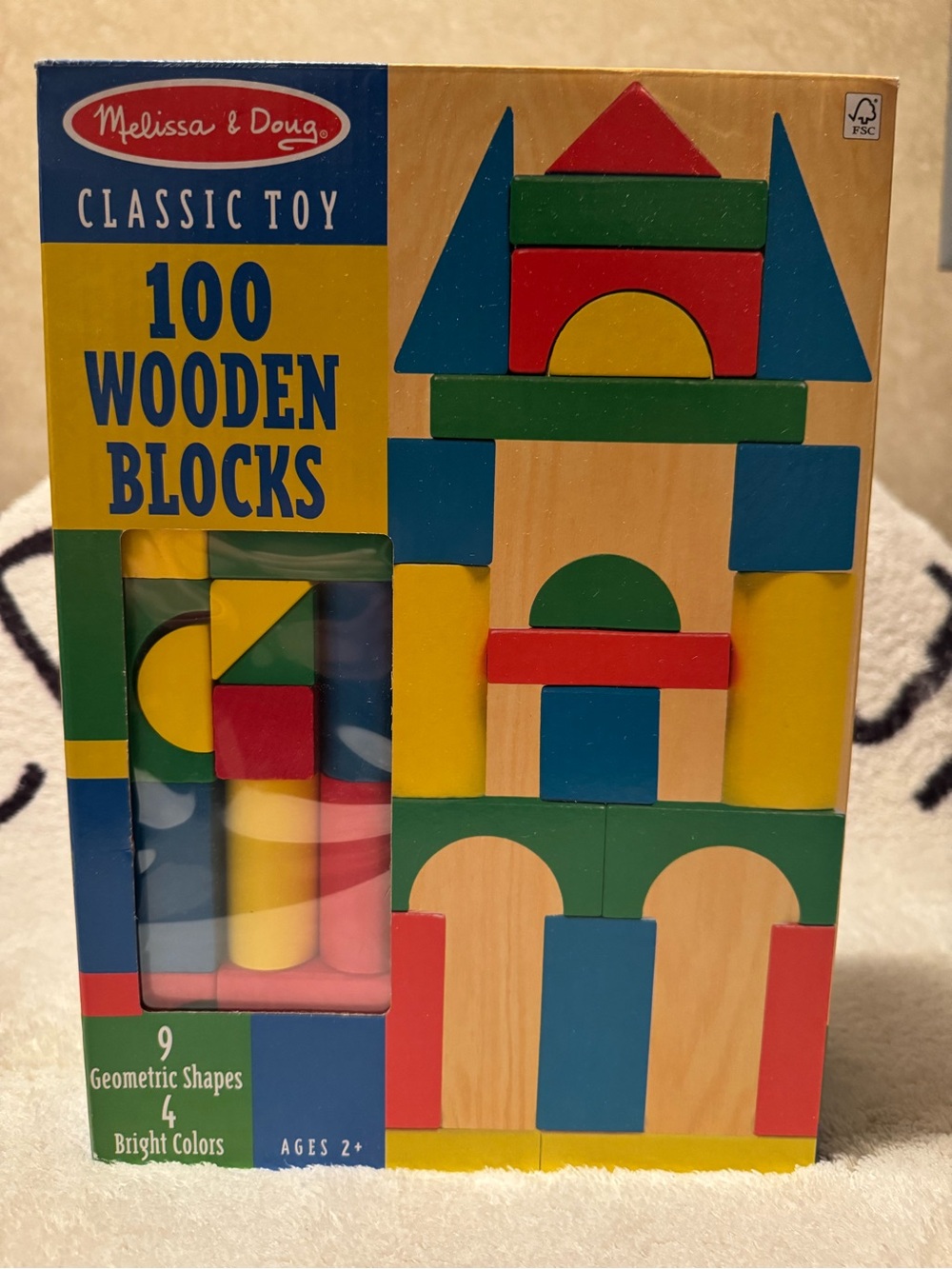 🌈🧱 🆕Melissa & Doug Classic Toy 100 Wooden Blocks